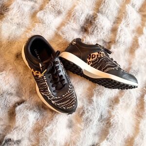 Cole Haan Women's Grandpro Wellsley Runner Sneakers Black Leopard Print Size 6.5